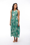 VESTIDO LULANI ESTAMPADO VERDE Y BLANCO