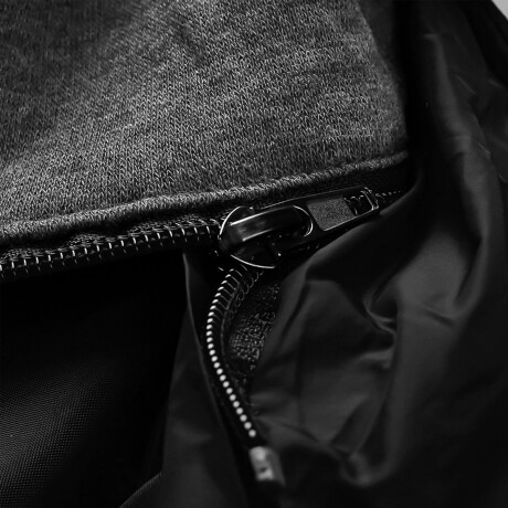 Campera Inflada Uzspace Combinada Con Capucha Hombre Negro