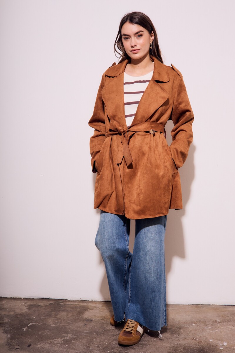 Trench Gamuza Vegana Camel