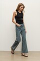 Pantalon de jean rayado azul marino