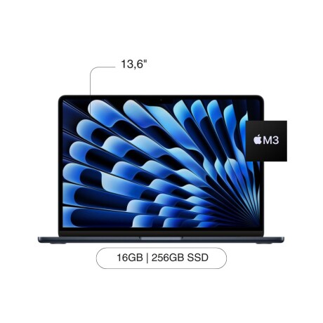 APPLE Macbook Air MC8K4LL/A 13.6' 256GB SSD / 16GB M3 Chip - Midnight APPLE Macbook Air MC8K4LL/A 13.6' 256GB SSD / 16GB M3 Chip - Midnight