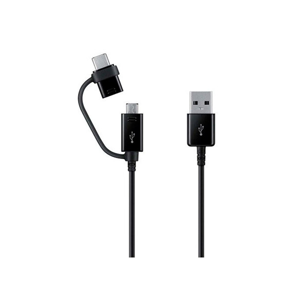Cable original Samsung 2 en 1 Micro-USB a USB-C color negro Cable Original Samsung 2 En 1 Micro-usb A Usb-c Color Negro
