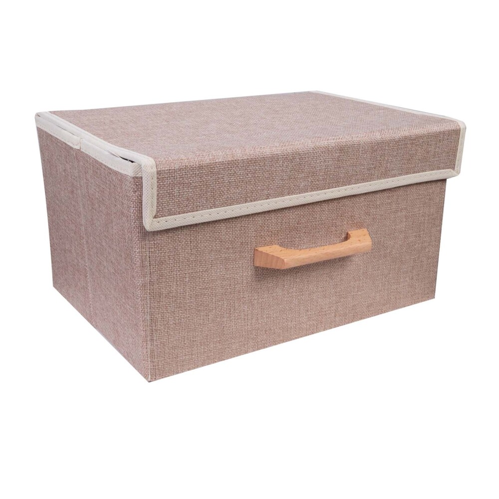 CAJA ORG C/TAPA TELA NATURAL-BEIGE