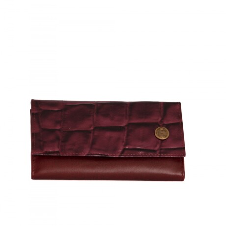 billetera dama 100% cuero Bordo