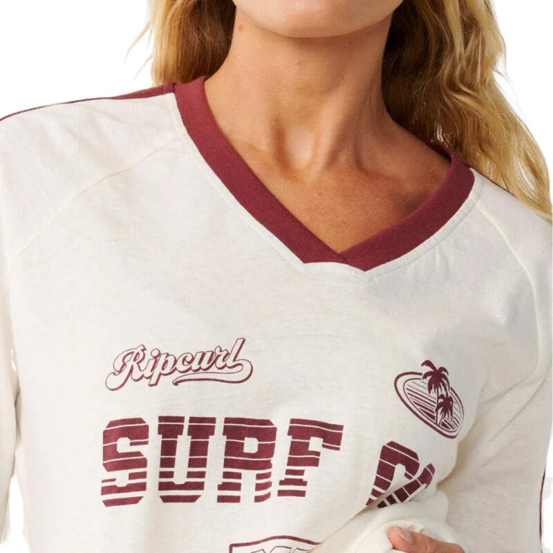 Remera Rip Curl Surf Co Oversize V Neck - Beige Remera Rip Curl Surf Co Oversize V Neck - Beige