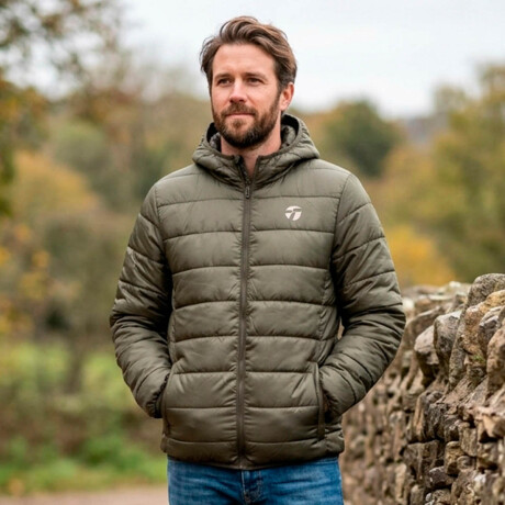 Campera Abrigo Topper Inflada Con Capucha P/ Hombre Verde