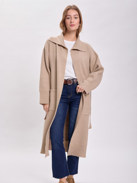 Cardigan punto Beige