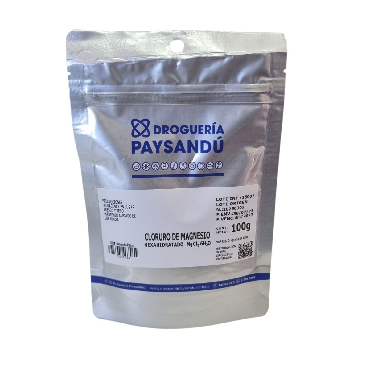 Cloruro de Magnesio Puro - 100 g 