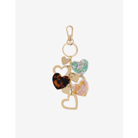 Llavero Y Bag Charm Corazones Combinacion Multicolor