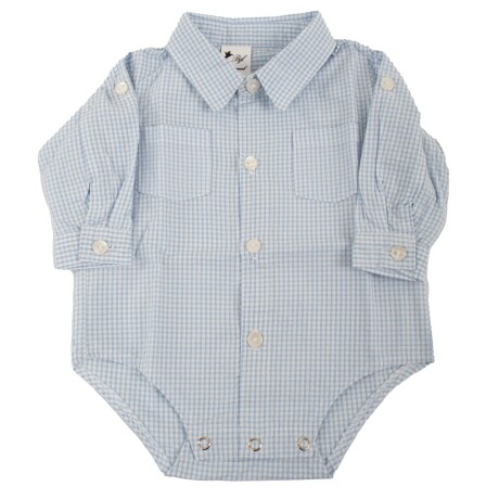 Camisa Body celeste cuadrille