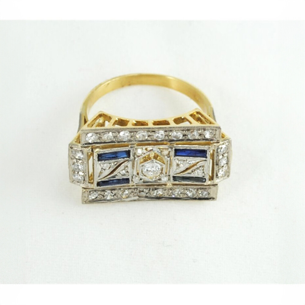 Anillo Oro 18K, Zafiros Y Brillantes Anillo Oro 18K, Zafiros Y Brillantes