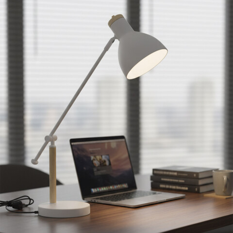 Lampara Hierro Blanca Ajustable 60 cm U