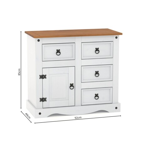 Aparador 1p4c línea Naturale Blanco/Roble