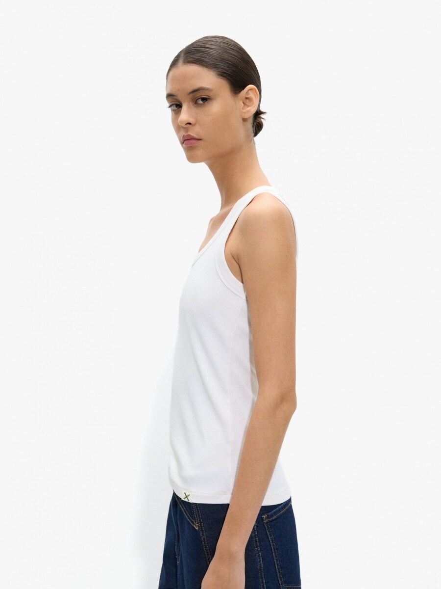 Top Liso De Algodón blanco