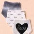Set baberos bandana x3 Corazon love negro