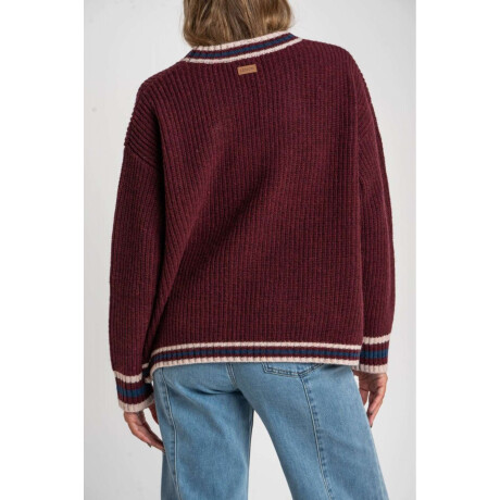 Cardigan Lana Multi Rojo