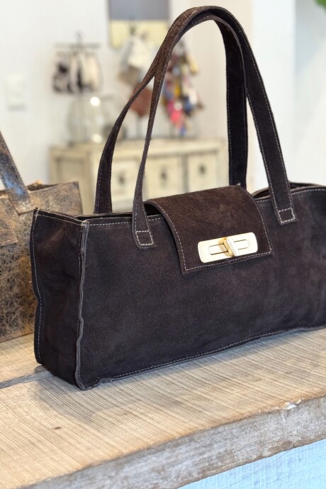 Tote Bag Baguette Gamuza Chocolate