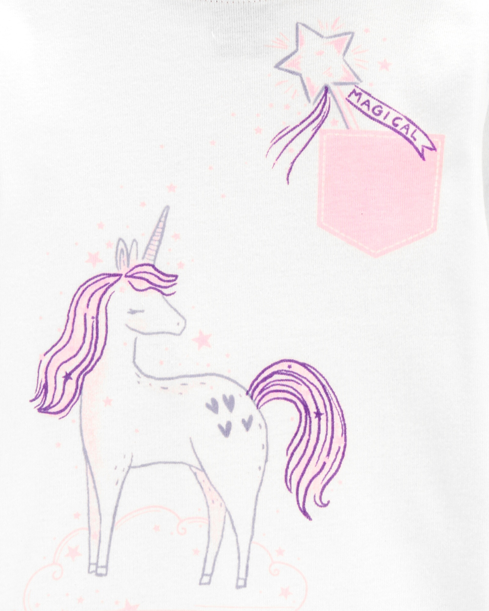 Pijama cuatro piezas de algodón, dos pantalones y dos remeras, diseño unicornios Pijama cuatro piezas de algodón, dos pantalones y dos remeras, diseño unicornios