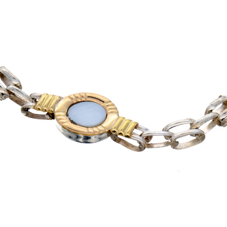 Pulsera de plata 925, double en oro 18 ktes y nácar. Pulsera de plata 925, double en oro 18 ktes y nácar.