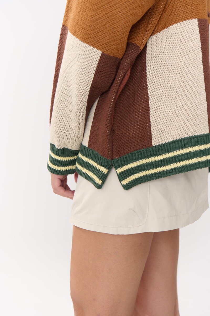 Cardigan Glory Print Chocolate PRE ORDEN