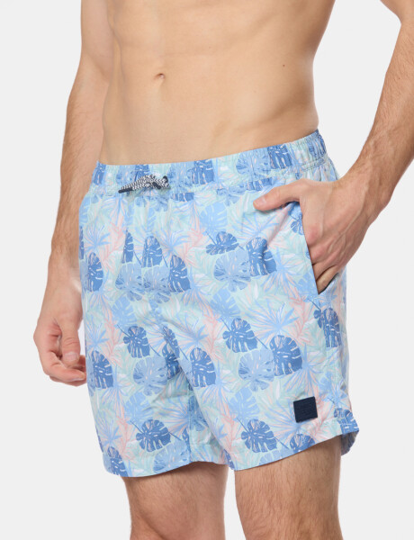 SHORT DE BAÑO ESTAMPADO Celeste