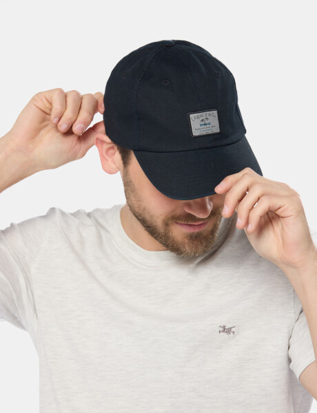 GORRO VISERA DE LONA CON PARCHE Negro