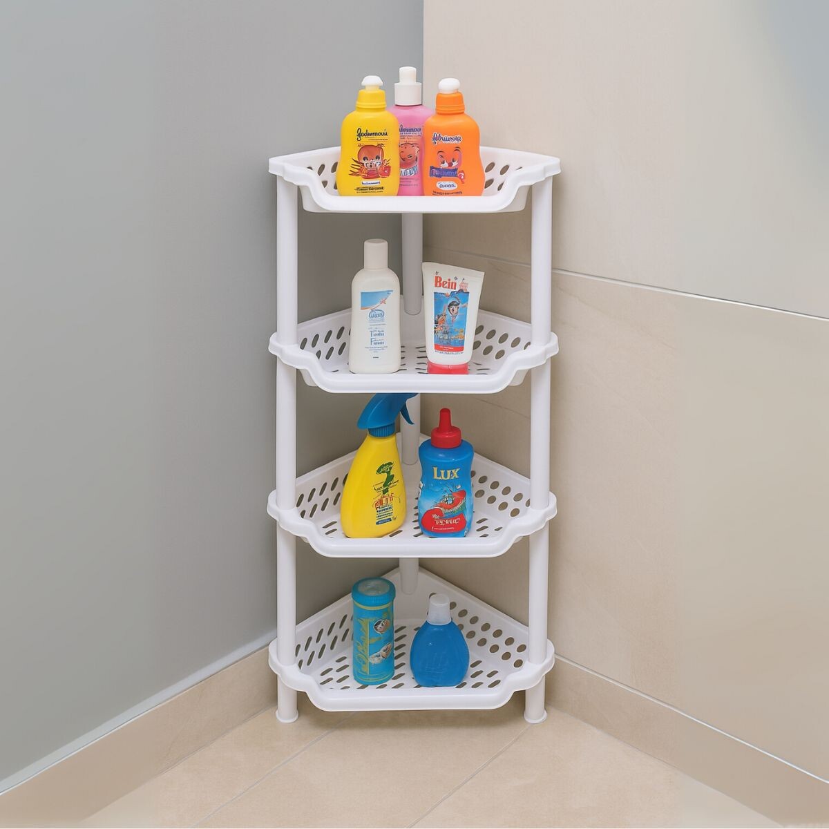 Porta shampoo 4 estantes - BLANCO 