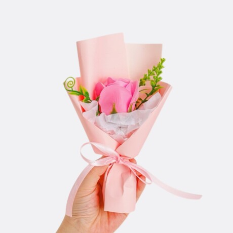 Detalle Flor De Regalo - Jabón En Mini Ramo Rosa