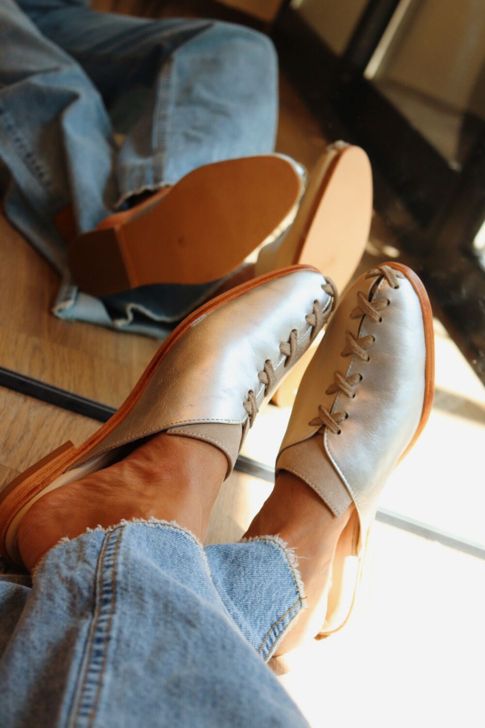 Suela shoe Plateado Y Crudo