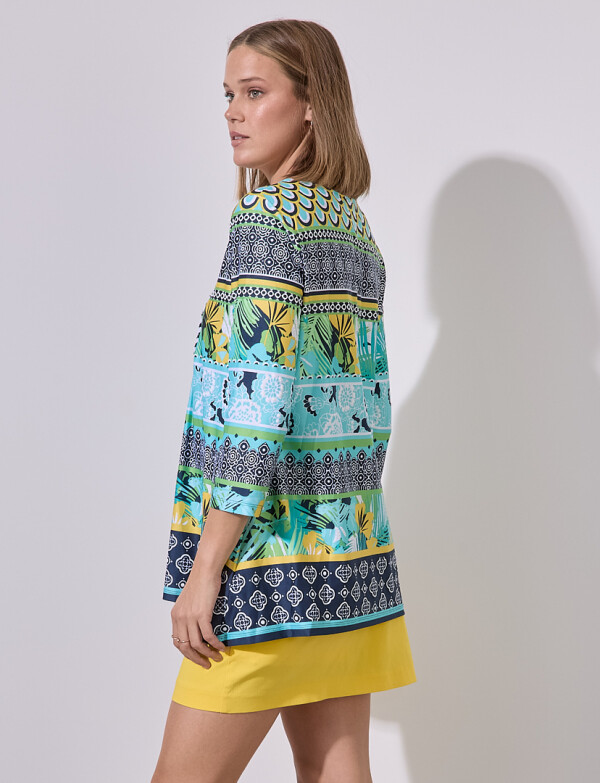 Blusa Print Bordado MULTI/VERDE