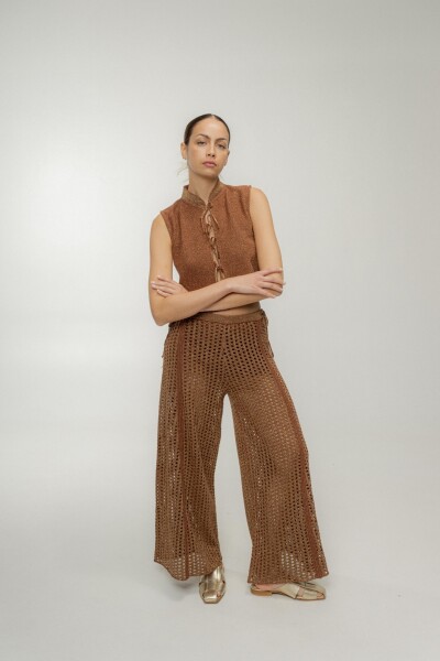 PANTALÓN WIDE HOLE Chocolate