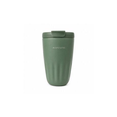 Vaso térmico acanalado con tapa 450ml Verde