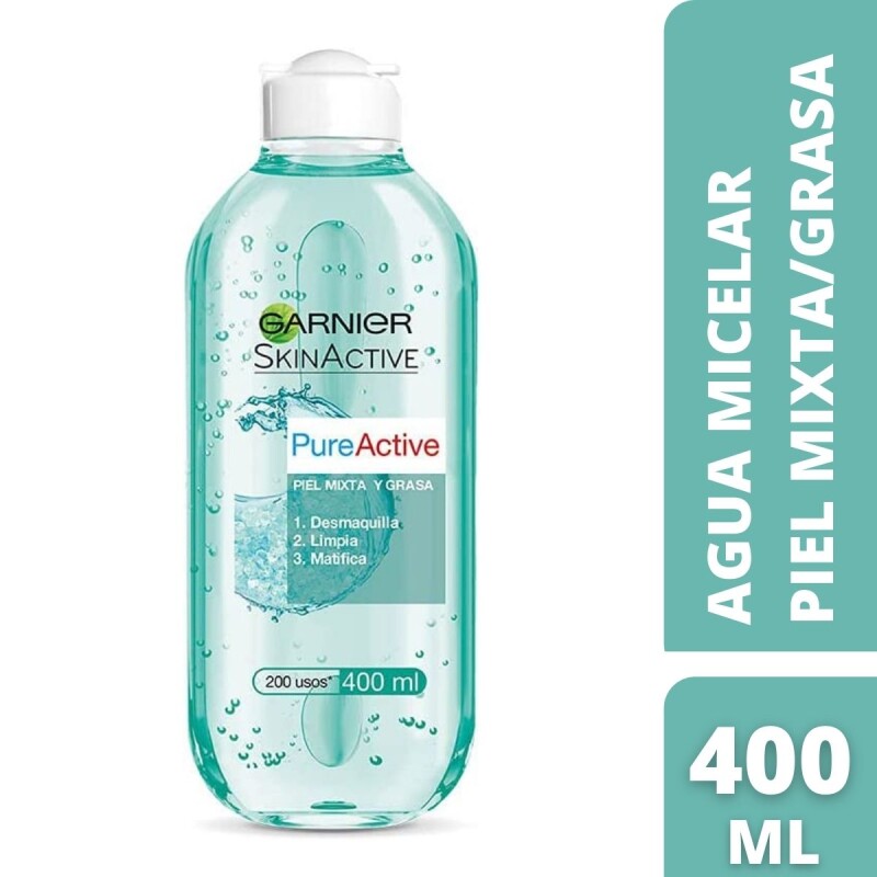 Agua Micelar Garnier Skin Active Pure Active 400 ML Agua Micelar Garnier Skin Active Pure Active 400 ML