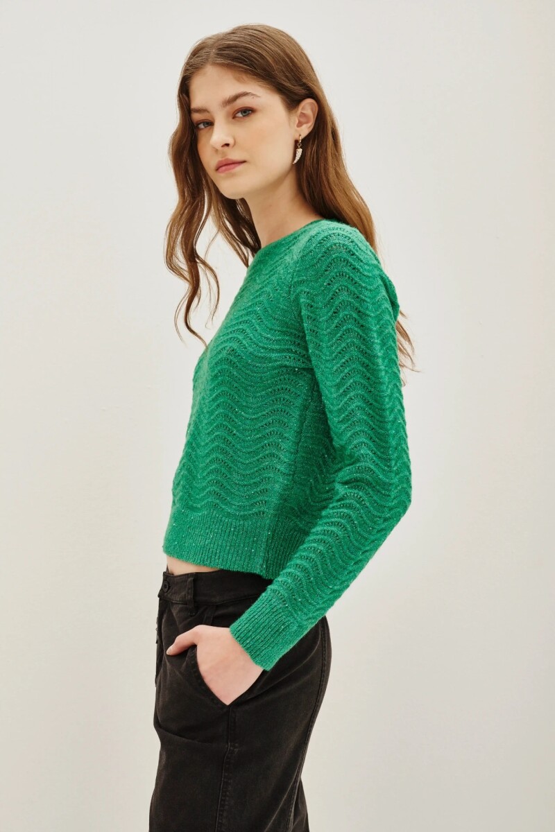 Sweater Vernet Sequins Verde