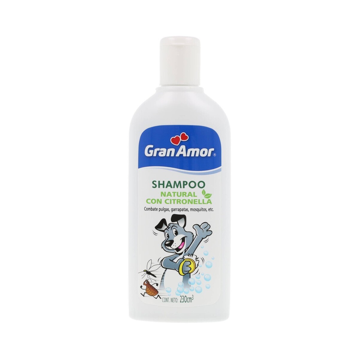 Shampoo para mascotas Gran Amor 230cc con citronela 
