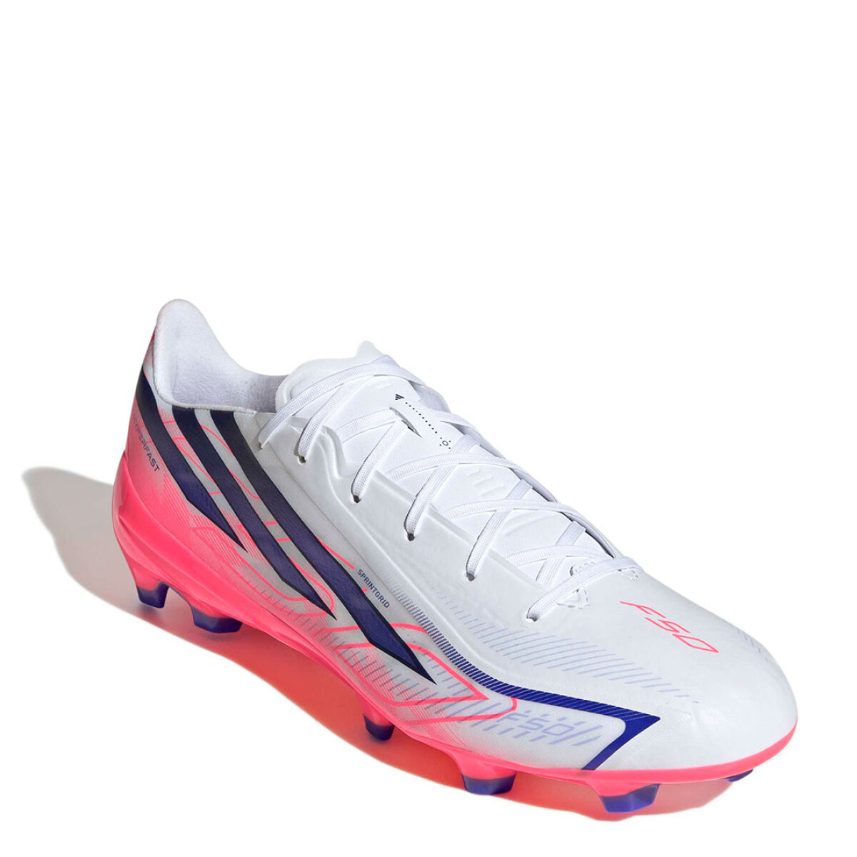 Championes Unisex Adidas F50 Hyperfast League Fg - Blanco - Rosado 