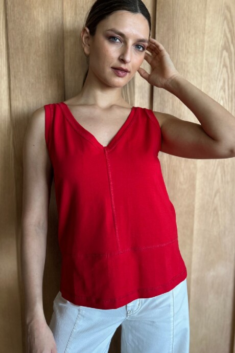 Musculosa Aloe Rojo