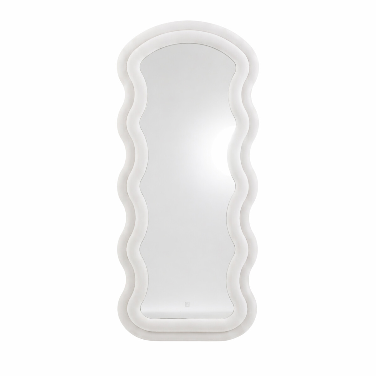 Espejo de pie con marco de ondas velvet - 60x160cm - Blanco 