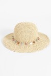 Gorro playero con borlas beige