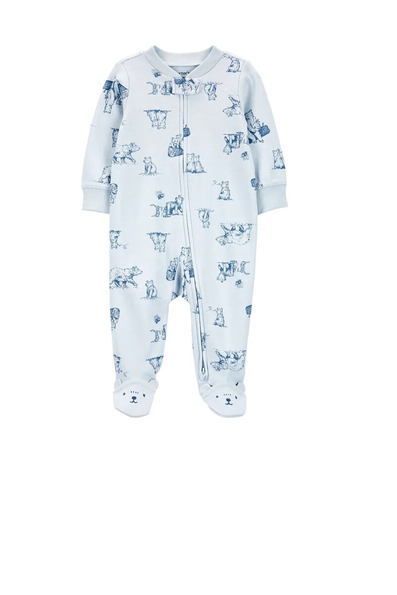 Enterito algodón Carters con pie RN - Celeste OSO pastel 