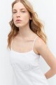 Vestido corto de lino con volado blanco
