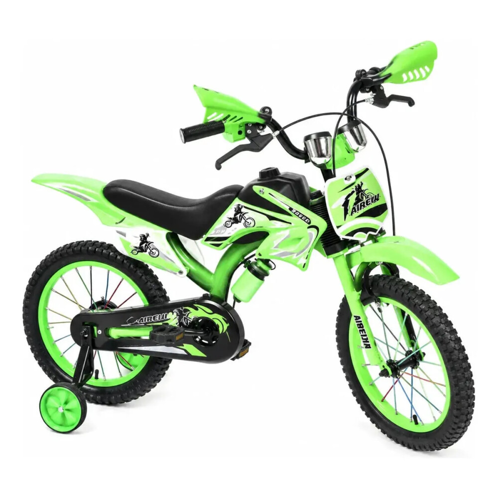 Bicicleta Estilo Motocross con Roncador Rodado 16" VERDE