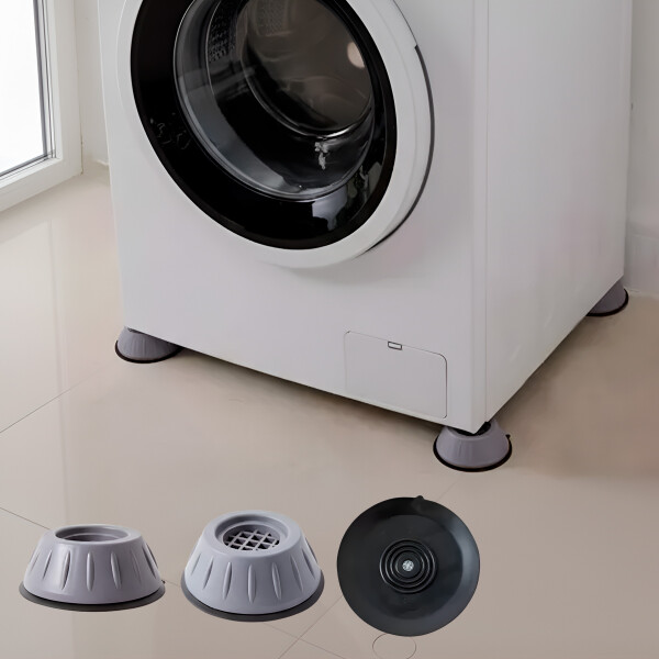 Set X4 Soportes Goma Antideslizante P/ Lavarropas Secarropa Variante Gris Grande