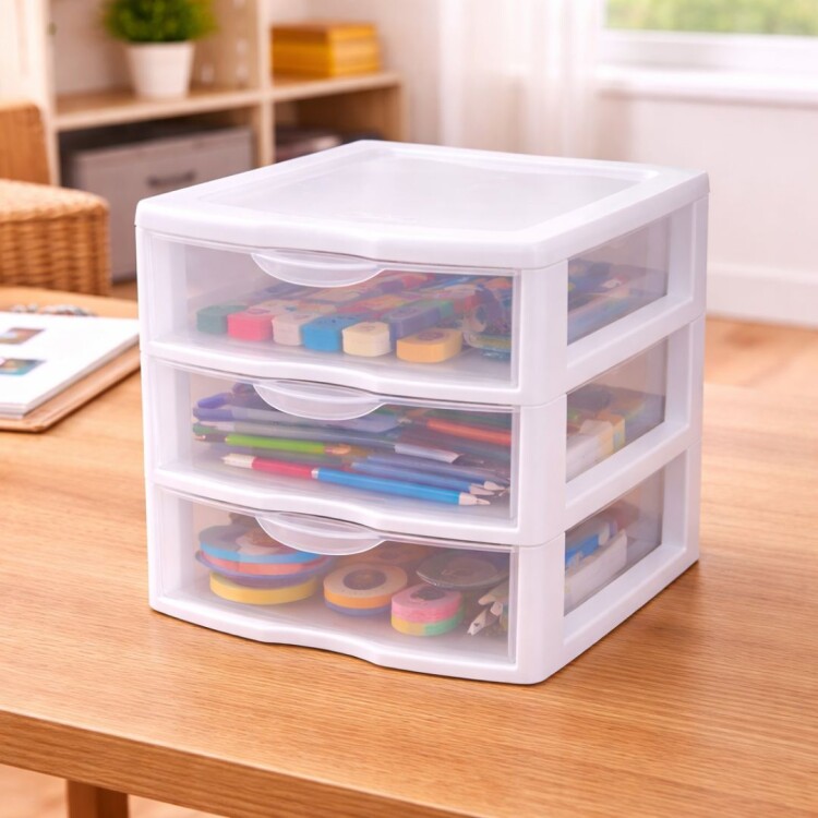 GAVETERO 3 CAJONES NITRON Blanco