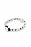 PULSERA DE CUENTAS DE ALEACIÓN DE METALES BAÑADAS EN PLATA DE LEY Y CUENTA CENTRAL MAYOR Pulsera