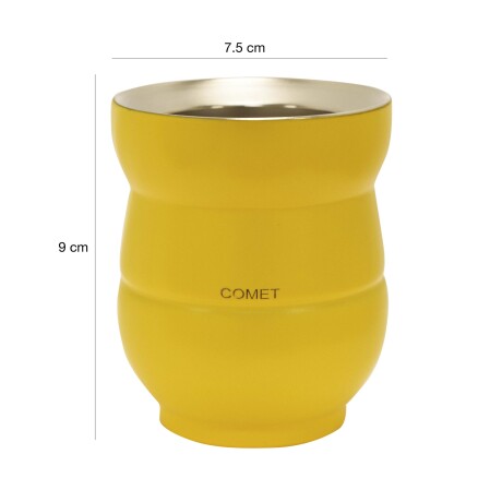 Kit Comet de Termo 1L y Mate 140ml en Acero Inox Doble Pared Mostaza