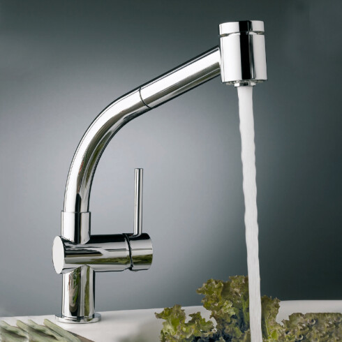 Griferia De Cocina Monocomando Linea Temple Fv Con Rociador Extraíble Cromo 000