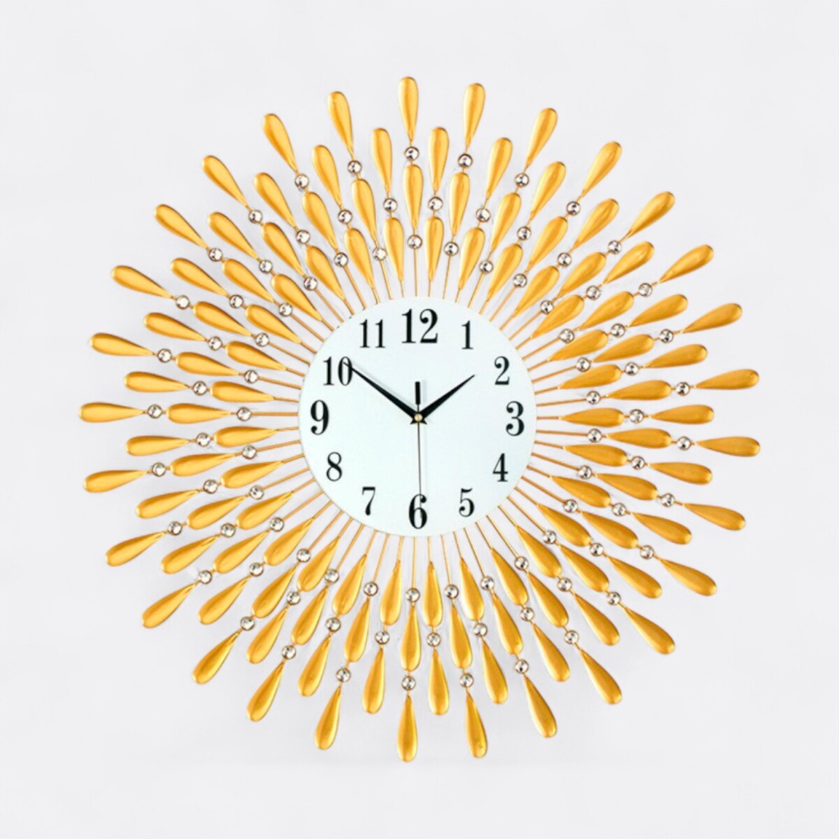 Reloj De Pared Pétalos Dorados 