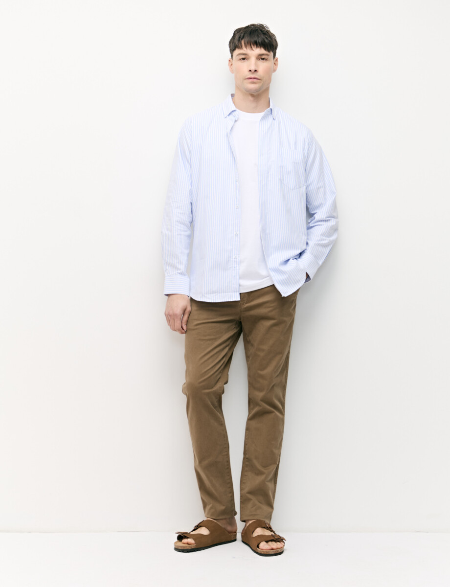 012726 CAMISA STRIPES WILL Blanco/celeste