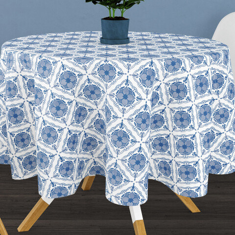Mantel Bukara Peva Redondo 160 cm 1583 AZULEJO AZUL